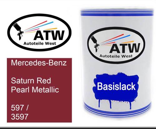 Mercedes-Benz, Saturn Red Pearl Metallic, 597 / 3597: 500ml Lackdose, von ATW Autoteile West.